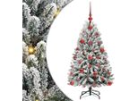 Vidaxl Albero Di Natale Artificiale Verde E Bianco 120 Cm Pvc E Metallo