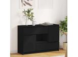 Vidaxl Credenza Con Cassetti Nera 100 X 30 X 65,6 Materiale A Base Di Legno