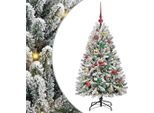Vidaxl Albero Di Natale Artificiale Verde E Bianco 120 Cm Pvc E Metallo