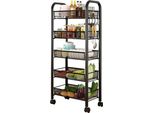 Carrello Portaoggetti, Design A 5 Livelli, Struttura In Metallo Resistente, Nero