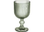 Vivalto | Bicchiere Da Vino - Bicchiere Da Acqua - 260 Ml - Verde - Rigato - Calice - Trasparente