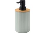 Berilo | Dispenser Per Sapone - 16,5 Cm - Menta - A Strisce - Pratica Pompa - Dosaggio Di Sapone O Liquidi