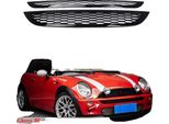 Griglia Anteriore Superiore E Inferiore, Plastica, Nero Lucido, Adatto Per Mini R50 R52 R53, Collocazione Superiore E Inferiore, Design A Nido D'ape