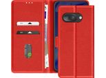 Avizar, Custodia A Portafoglio Chesterfield A Grana Grossa Con Supporto Per Google Pixel 9A, Rosso