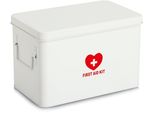 Aufbewahrungsbox Zeller Present "Metall, Weiß", Weiß, Rot, B:32Cm H:20,5Cm T:19Cm, Metall, Aufbewahrungsboxen, Aufbewahrungsbox, Robust, Dekorativ, Flexibles Ordungssystem