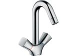 Hansgrohe Logis, Robinetterie De Lavabo à 2 PoignéEs, Bec Pivotant, Comfortzone150, Sans Vidage, Saillie 145Mm, Chromé, 71221000, 71221000