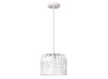 Rabalux 2161 Lampada A Sospensione 1 Spot Alessandra, E27, Bianco, Rotondo, Vintage/Romantico, ø260Mm