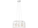 Rabalux 2163 Lampada A Sospensione 3 Spot Alessandra, E27, Bianco, Rotonda, Vintage/Romantica, ø400Mm