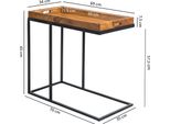 Finebuy Tavolino 69 X 65 X 34 Cm Sheesham Legno Massiccio Struttura In Metallo Vassoio Tv Tavolo Soggiorno Piccolo Tavolo Da Portata Tavolino In Legno Naturale
