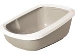 Lettiera Savic Con Bordo "Aseo Jumbo"" Moka - Bianco 67,5 X 48,5 X 28 Cm"