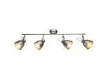 Globo Lighting Faretto In Metallo Grigio Argento, Mobile, Lxlxh: 830X115X216Mm, Escl. 4X E14 40W 230V