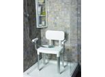 Sedia Da Bagno Weinberger Sgabello Per Doccia Con Schienale E Braccioli | Regolabile In Altezza | Antiscivolo | Portata Fino A 150 Kg | Moderna Seduta Da Bagno Per Anziani | Modello 43907 | Bianco