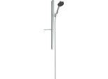 Hansgrohe Ensemble De Douche Rainfinity 130 3Jets Ecosmart 9 L/Min Avec Barre De Douche 90 Cm Et Porte-Savon, Chromé, 27672000, 27672000