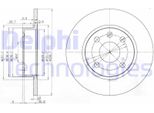 2X Disco Freno Delphi BG3771 Per Opel Corsa C Hatchback (X01) Combo Tour 240Mm