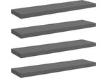 Vidaxl Mensole Sospese 4 Pz. Grigio Lucido 90X23,5X3,8 Cm Mdf