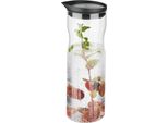 Aps 10721 Aps Glaskaraffe Mit Deckel, 1,0 Liter, Glas/Edelstahl