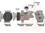 Van Wezel 1501K704 DKV11R Condizionatore D'aria Compressore Climatizzatore R134A Per Dacia Sandero Ii Logan Mcv Ii Logan Ii
