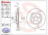 2X Disco Freno Brembo 09.D943.11 Per Renault Koleos Ii (Hc_) 44Mm 296Mm