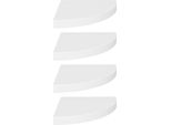 Vidaxl Mensole Galleggianti Ad Angolo 4 Pz. Mdf Bianco 35X35X3,8 Cm
