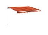 Vidaxl Tenda Da Sole Manuale A Scomparsa Con Led 350X250 Cm Arancione Marrone