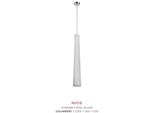 Lampada A Sospensione Nios 40W, Argento/Bianco Opale, Ø: 10 H: 120 Cm, Attacco E14, Dimmerabile