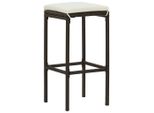 Sgabello Da Bar Con Cuscino 3 Pz. Poli Rattan Marrone