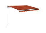 Vidaxl Tenda Da Sole Automatica Con Sensore Di Vento A Led 350X250 Cm Arancio/Marrone