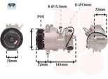 Van Wezel 2101K001 6SEU16C Climatizzatore Compressore Climatizzatore Pag 46 R134A Per Jeep Compass (MK49) Per Dodge Caliber Hatchback