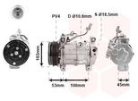 Van Wezel 5201K700 10SRE13C Compressore Climatizzatore Pag 46 R134A Per Suzuki SX4 S-Cross (Jy)