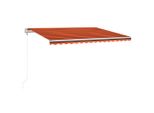 Vidaxl Tenda Automatica Con Led E Sensore Vento 400X300 Arancio/Marrone