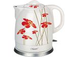 Feel-Maestro MR-066-RED Flowers Electric Kettle 1.5 L 1200 W Red White