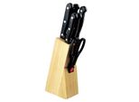 Michelino Ceppo Di Coltelli In Legno 7 Pezzi Ceppo Di Coltelli In Legno 11239 Manici Neri