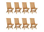 Sedie Da Giardino Con Cuscini Azzurri 8 Pz. Legno Massiccio Di Teak