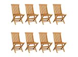 Vidaxl Sedie Da Giardino Con Cuscini Grigi 8 Pz. Legno Massiccio Di Teak