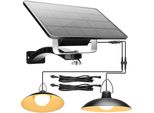Bianco Caldo 1 Pannello Solare Su 2 Lampada Ddp Led Sensore Solare Luce A Sospensione, IP65 Impermeabile Luce Esterna Lampade Solari, Illuminazione Giardino, Luce A Sospensione Illuminazione Per Negozio All'aperto Cortile