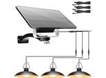 Bianco Caldo 1 Pannello Solare Su 3 Lampade Ddp Led Sensore Solare Luce A Sospensione, IP65 Impermeabile Luce Esterna Lampade Solari, Illuminazione Giardino, Luce A Sospensione Illuminazione Per Negozio All'aperto Cortile