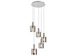 Rabalux 5251 Lampada A Sospensione 5 Spot Donati, E27, Argento-Nero-Grigio, Rotonda, Moderna, ø420Mm