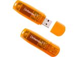 Intenso Rainbow Line 64GB Orange 2Er Unità Flash Usb Usb Tipo A 2.0 Arancione