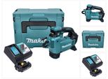 Compressore A Batteria Makita Dmp 181 RA1J 18 V 11,1 Bar + 1X Batteria Ricaricabile 2,0 Ah + Caricabatterie + Makpac