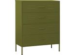 Cassettiera Verde Oliva 80X35X101,5 Cm Acciaio
