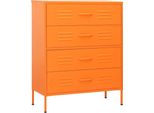 Cassettiera Arancione 80X35X101,5 Cm In Acciaio