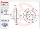 2X Brembo Disco Freno 08.B601.75 Per Ford Kuga Mk2 (DM2) Transit Connect Estate