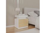 Vidaxl Comodino Bianco E Rovere Sonoma 45X35X52 Cm Materiale A Base Di Legno