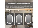Specchio Da Bagno Yoleo Ovale Con Illuminazione A Led, Specchio Da Bagno Dimmerabile 70X50Cm, Specchio Da Parete Antiappannamento Con Interruttore A Sfioramento, 3 Colori Di Luce, 6500K