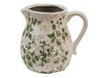 Brocca Decorativa Clayre & Eef 16X13X15 Cm Fiori Di Vetroceramica Verde Beige