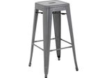 Sgabello Bolero Bistro In Acciaio Gun Metal Grey (4 Pezzi)