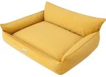 Letto Ortopedico Per Cani Joker Letto Per Cani Divano Letto Cestino Materasso Letto Per Animali Xxxl 132X106 Cm Giallo Velours