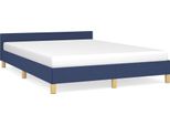 Vidaxl Struttura Letto Con Testiera Senza Materasso Blu 140X200 Cm Tessuto