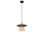 Globo Lighting Lampada A Sospensione Metallo Nero Opaco, Maglia Metallica Ottone Antico, Metallo Nero Opaco, Cavo Pvc Nero, Regolabile In Altezza, Regolabile In Altezza, Accorciabile, ø: 300Mm, H: 1500Mm, Escl. 1X E27 60W 230V