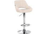 Clp Sgabello Da Bar Milet Tessuto Cromo ,Crema